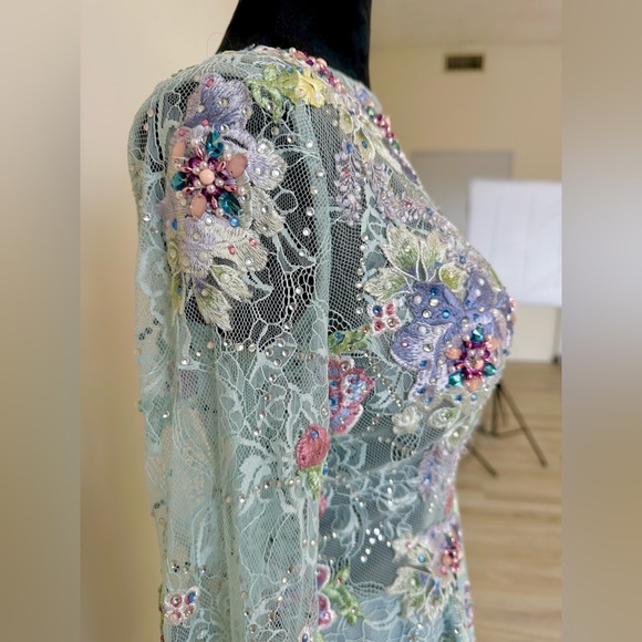 Colette Mon Cheri Blue Embroidered Dress - Picture 9 of 16